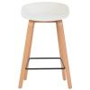 Bílá plastová barová židle Somcasa Ruth s dřevěnou podnoží 74 cm