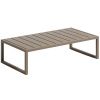 Hnědo zelený kovový zahradní stolek Kave Home Comova 114 x 60 cm