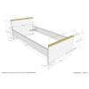 Bílá postel Vipack Londen 90 x 200 cm
