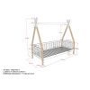 Borovicová postel Vipack Tipi 90 x 200 cm se zábranami