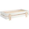 Bílá lakovaná stohovatelná postel Vipack Modulo Arrow 90 x 200 cm