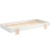 Bílá lakovaná stohovatelná postel Vipack Modulo Arrow 90 x 200 cm