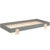 Šedá lakovaná stohovatelná postel Vipack Modulo Arrow 90 x 200 cm