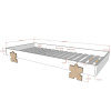 Bílá lakovaná stohovatelná postel Vipack Modulo Puzzle 90 x 200 cm