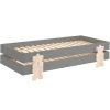Šedá lakovaná stohovatelná postel Vipack Modulo Puzzle 90 x 200 cm