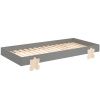 Šedá lakovaná stohovatelná postel Vipack Modulo Puzzle 90 x 200 cm