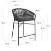 Černá pletená barová židle Kave Home Yanet 65 cm -fv-interier-25