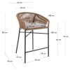 Béžová pletená barová židle Kave Home Yanet 65 cm