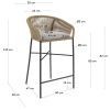 Béžová pletená barová židle Kave Home Yanet 80 cm