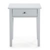 Světle šedý lakovaný noční stolek Marckeric Bart 46 x 36,4 cm