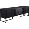 Černý dřevěný TV stolek DUTCHBONE Class 180 x 45 cm