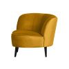 Okrově žluté sametové lounge křeslo Norma 112 cm, levé