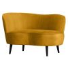 Okrově žluté sametové lounge křeslo Norma 112 cm, levé