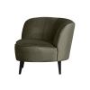 Lovecky zelené sametové lounge křeslo Norma 112 cm, levé