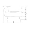 Lovecky zelené sametové lounge křeslo Norma 112 cm, levé