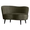 Lovecky zelené sametové lounge křeslo Norma 112 cm, levé