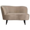 Béžové sametové lounge křeslo Norma 112 cm, levé