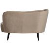 Béžové sametové lounge křeslo Norma 112 cm, levé