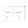 Béžové sametové lounge křeslo Norma 112 cm, levé