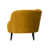 Okrově žluté sametové lounge křeslo Norma 112 cm, pravé
