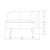 Okrově žluté sametové lounge křeslo Norma 112 cm, pravé