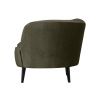 Lovecky zelené sametové lounge křeslo Norma 112 cm, pravé