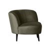 Lovecky zelené sametové lounge křeslo Norma 112 cm, pravé