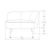 Lovecky zelené sametové lounge křeslo Norma 112 cm, pravé