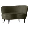 Lovecky zelené sametové lounge křeslo Norma 112 cm, pravé