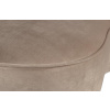 Béžové sametové lounge křeslo Norma 112 cm, pravé
