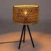 Černá kovová stolní lampa WLL Isla s bambusovým stínidlem -fv-interier-25