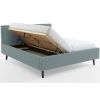 Modro zelená látková dvoulůžková postel Meise Möbel Frieda 180 x 200 cm s černou podnoží -fv-interier-25