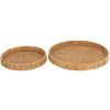 Set dvou ratanových podnosů J-line Ragenn 30/40 cm