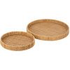 Set dvou ratanových podnosů J-line Ragenn 30/40 cm