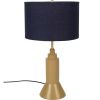 Tmavě modrá látková stolní lampa WLL KAJA