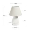 Bílá stolní lampa Kave Home Noara se lněným stínidlem