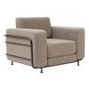 Hnědé látkové rozkládací křeslo Softline Silver
