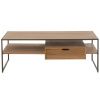 Hnědý dřevěný konferenční stolek J-line Differa 120 x 60 cm