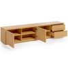 Dubový TV stolek Kave Home Abilen 200 x 36 cm