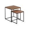 Set dvou ořechových odkládacích stolků Kave Home Yoana 35x35/ 45x45 cm