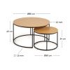 Set dvou dubových konferenčních stolků Kave Home Yoana 50/80 cm