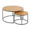 Set dvou dubových konferenčních stolků Kave Home Yoana 50/80 cm