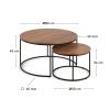 Set dvou ořechových konferenčních stolků Kave Home Yoana 50/80 cm