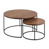Set dvou ořechových konferenčních stolků Kave Home Yoana 50/80 cm