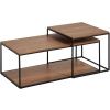 Set dvou ořechových konferenčních stolků Kave Home Yoana 100x50/ 50x55 cm