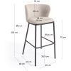 Béžová látková barová židle Kave Home Ciselia 75 cm