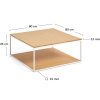 Dubový konferenční stolek Kave Home Yoana 80 x 80 cm s bílou podnoží