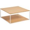 Dubový konferenční stolek Kave Home Yoana 80 x 80 cm s bílou podnoží