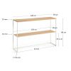Dubový toaletní stolek Kave Home Yoana 120 x 30 cm s bílou podnoží
