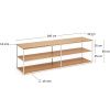 Dubový TV stolek Kave Home Yoana 160 x 40 cm s bílou podnoží